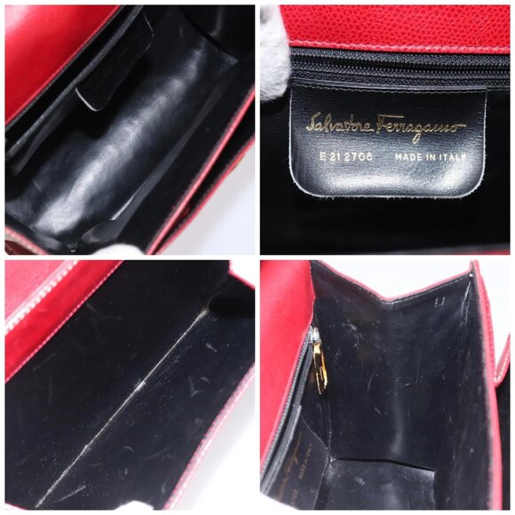 Salvatore Ferragamo Shoulder Bag Leather Red Auth 98267 - Picture 15 of 16